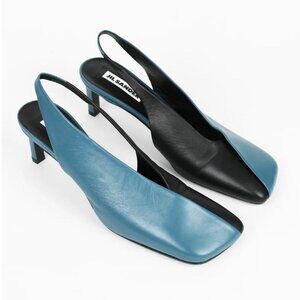 JIL SANDER TWO TONE SQUARE TOE HEELS- BRAND NEW